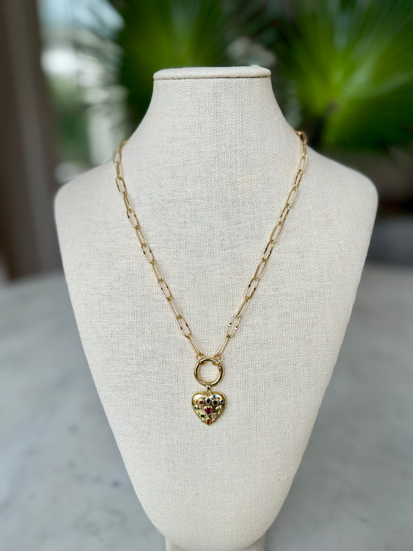 The Multi Stone Heart necklace