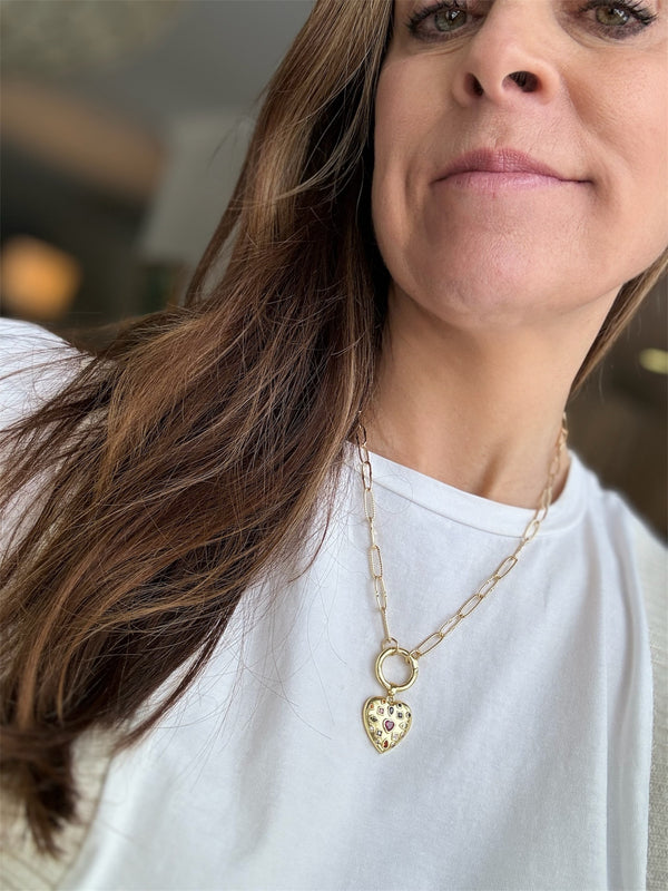The Multi Stone Heart necklace