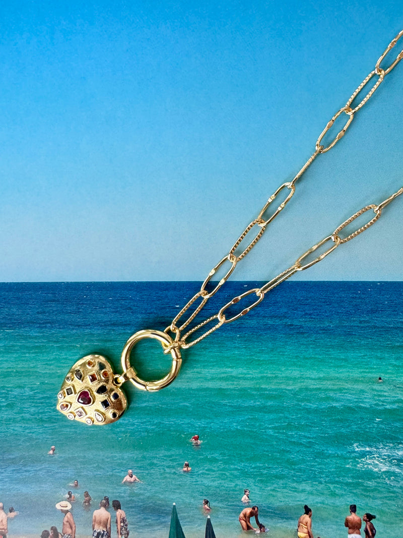 The Multi Stone Heart necklace