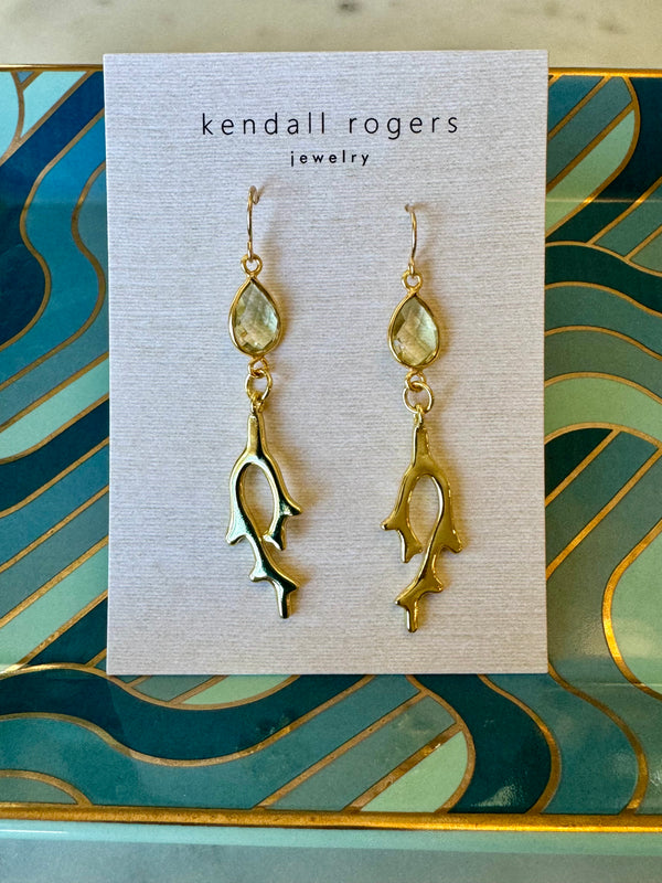The Coral Earring Lemon Topaz