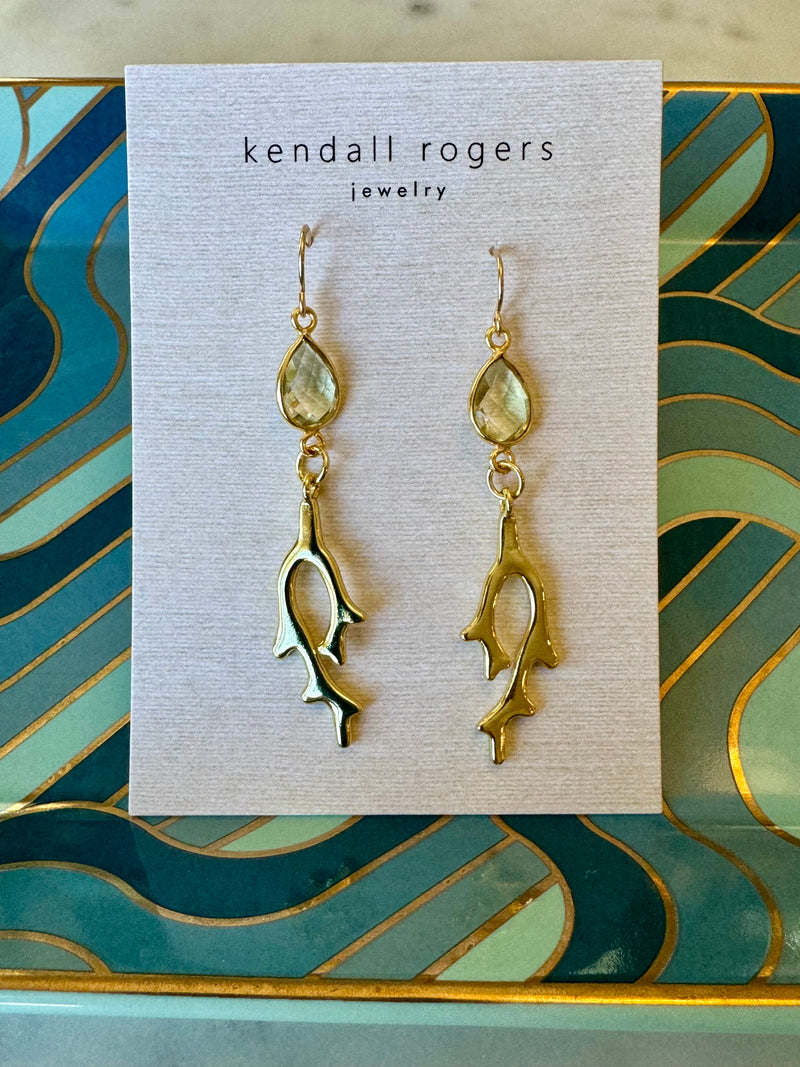 The Coral Earring Lemon Topaz