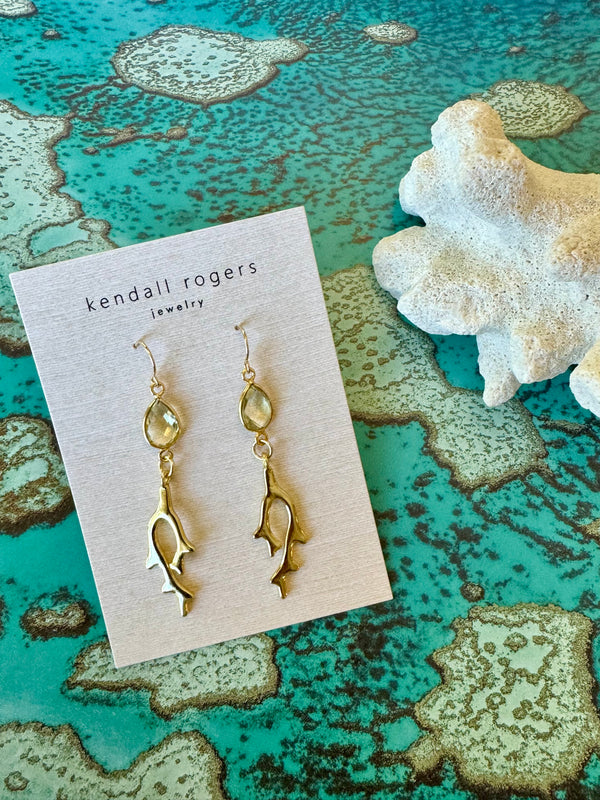 The Coral Earring Lemon Topaz