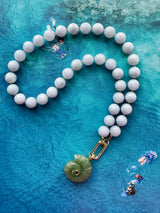 Baby Blue Jade Gumball necklace