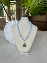 Baby Blue Jade Gumball necklace